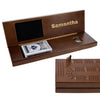 WE Games Custom Engraved Wooden Cribbage Game Set Walnut Stain, Continuous 3 Track for 2-3 Players, Travel Cribbage Board with Card Storage, Classic