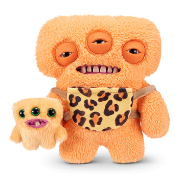 Fuggler Mini Rascals 9-inch Assortment Series 1 (Double Trouble) (Alien (Orange - Teddy) by ZURU, Funny Ugly Monster Plush Toy