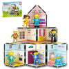 PicassoTiles Magnet Tile Building Block Family Homestead Doll House Theme Playset 8 Character Action Figures Double Sided Magnetic Tiles Printing STEM