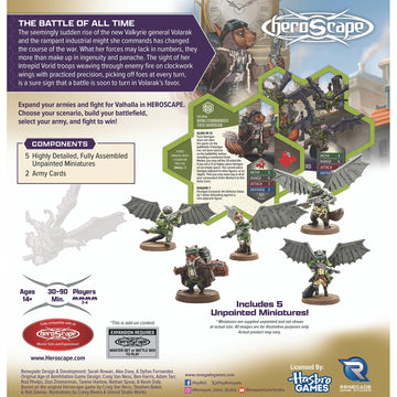 Renegade Game Studios Heroscape Age of Annihilation: Wing Commander Tuck Harrigan & Vorid Glidestrikers Army Expansion Board Game Miniatures