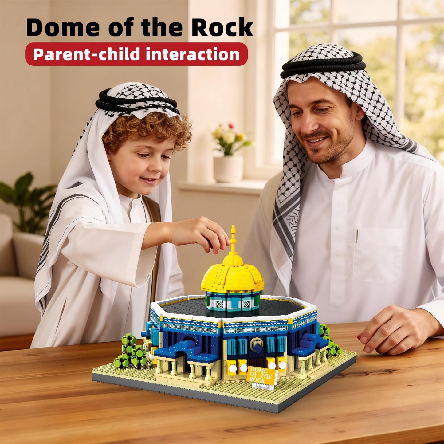 LQPFBSM Dome of The Rock Building Blocks Sets Islamic Architecture Building Kits World Famous Landmark Model Toys Eid Gifts for Muslim Adults Kids