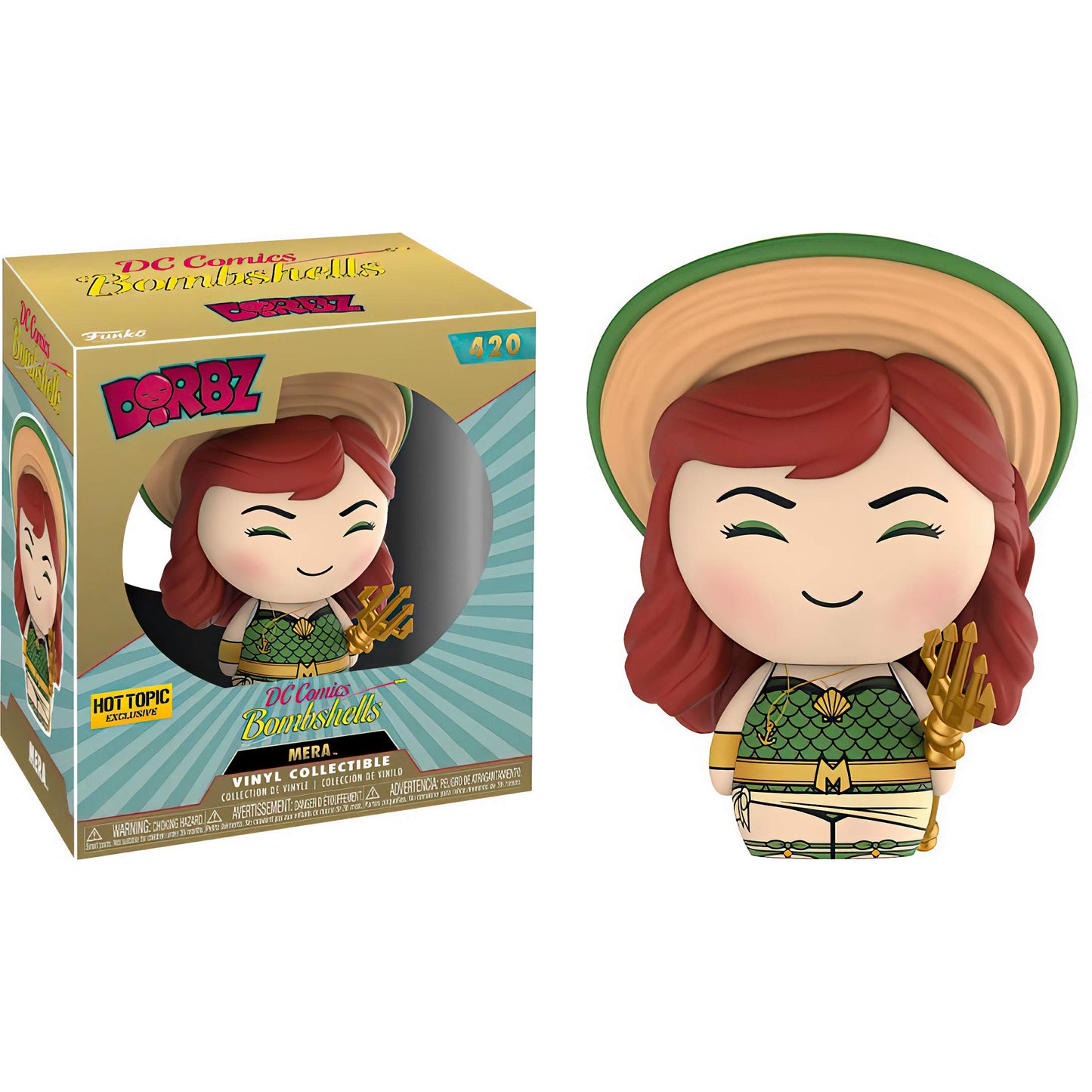 Mera (Hot Topic 5000pcs Exc): Funk o Dorbz Vinyl Figure Bundle with 1 D .C . Trading Card (420-22472)
