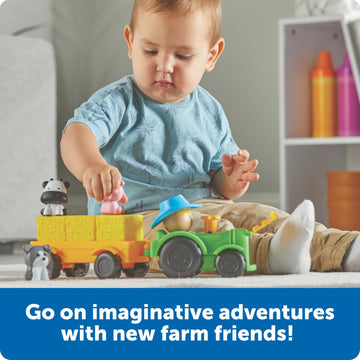 Learning Resources Peeksville Haul & Seek Tractor - Farm Animal Toys, Play Figure Playsets, Barnyard Toys, Toddler Farm Playset, Farmer Toy, Animal