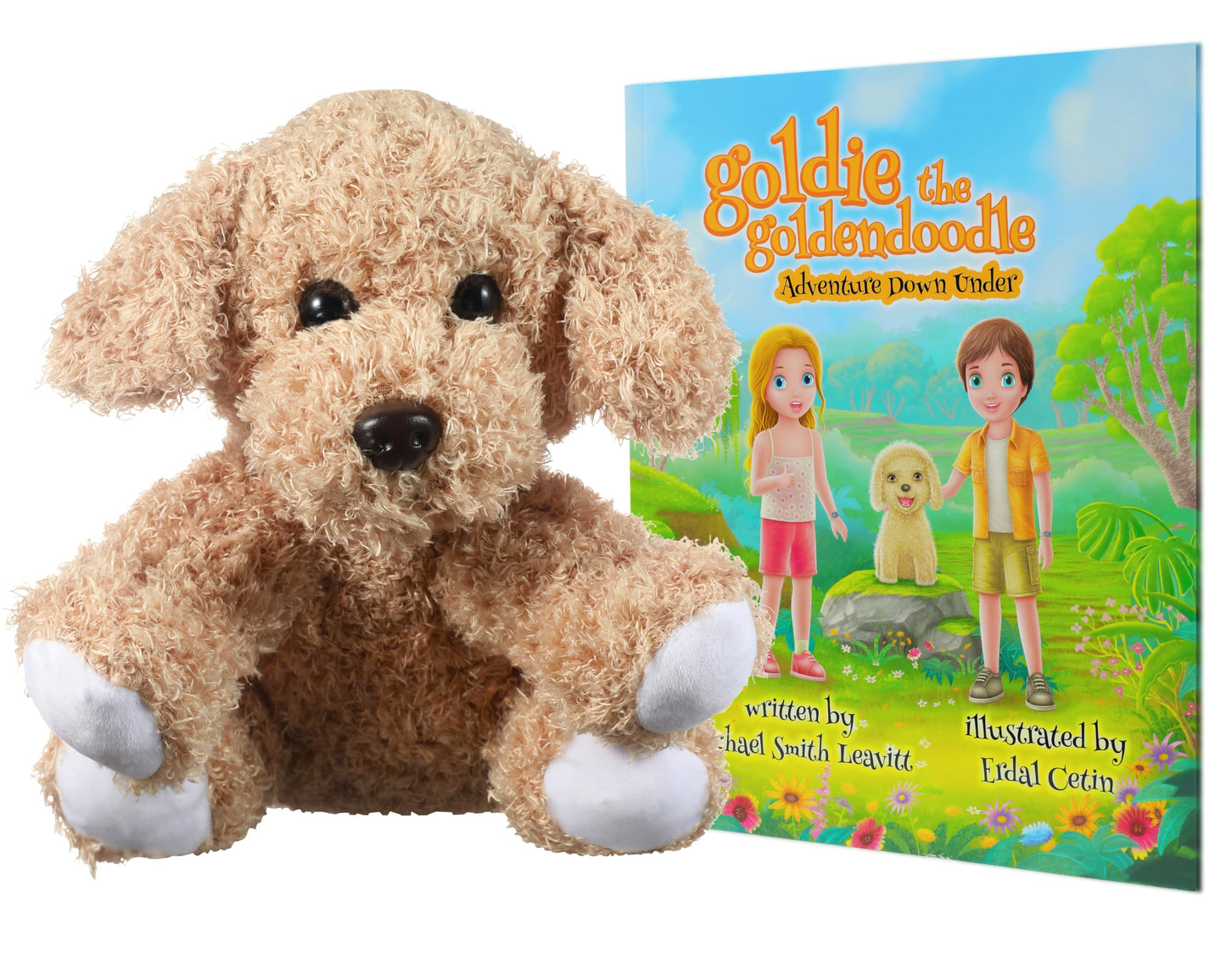 LAHEY LANE Goldie The Goldendoodle Stuffed Animal and Award Winning Children's Storybook, New Sturdy Cover Storybook with Ultra Soft Golden Retriever