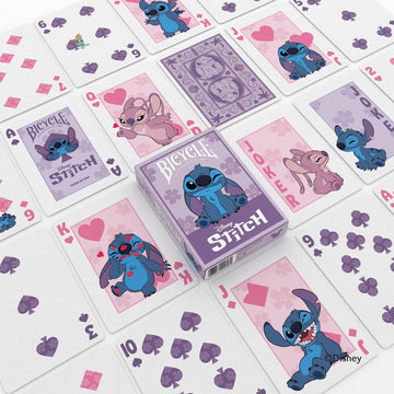 Bicycle Disney Stitch Playing Cards - Purple Edition, Official Disney Collectible Deck, Premium Quality Poker‑Size Card Deck for Family Game