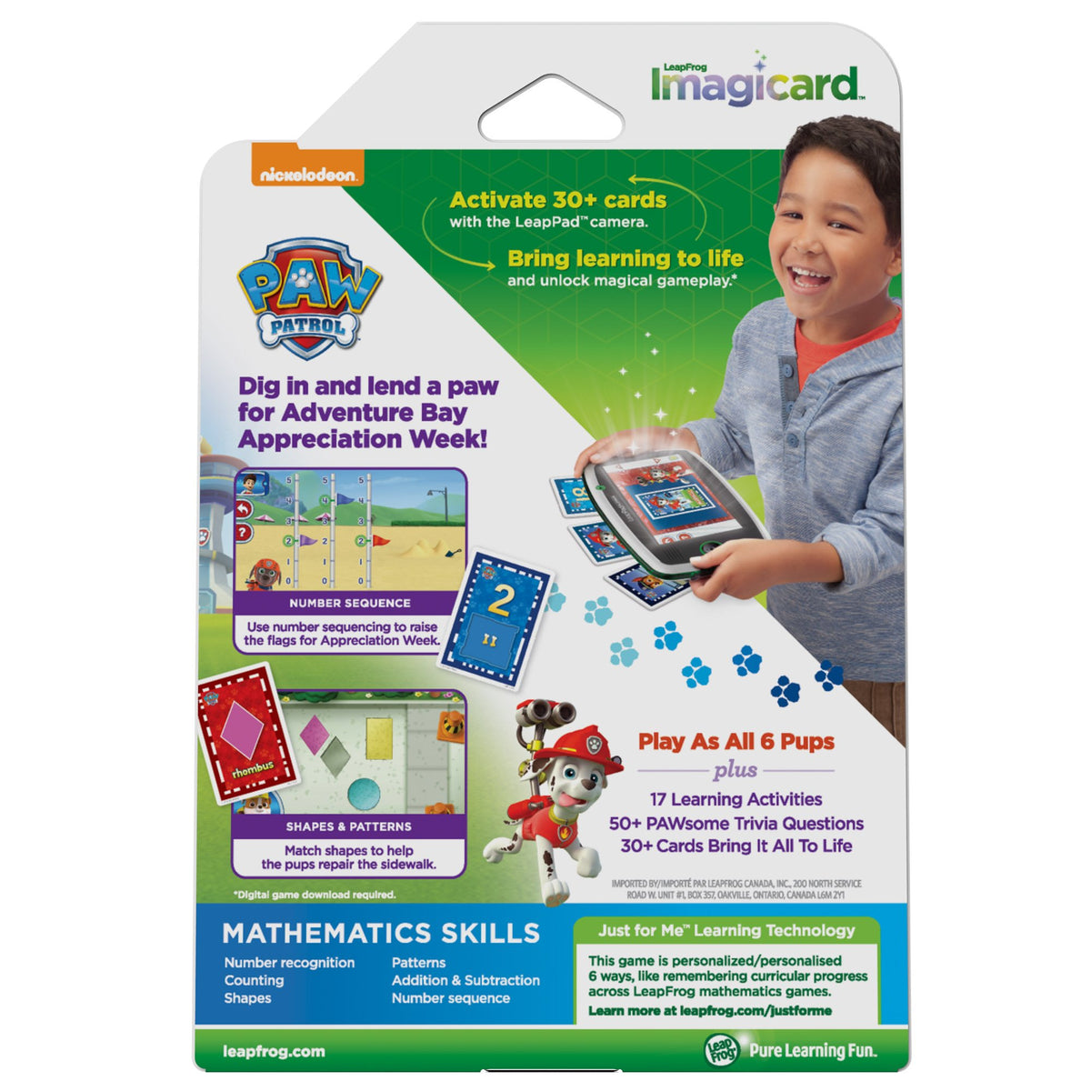 LeapFrog PAW Patrol Imagicard Learning Game (for LeapPads Epic), Brown/A, Model:80-39302E