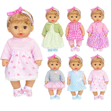 JING SHOW BUSSINESS 6 Sets Baby Girl Doll Clothes Dress for 10-12 Inch Doll Outfits Accessories for Baby Dolls Girl