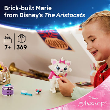 LEGO Disney The Aristocats Adorable Marie Toy Building Set - Bedroom or Desk Decor for Girls & Boys, Ages 7+ - Disney Gifts for Birthdays - 43286