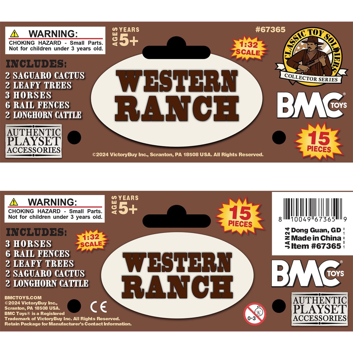 BMC CTS Rustic Western Ranch - 15pc Plastic Figure Playset Diorama Accessories