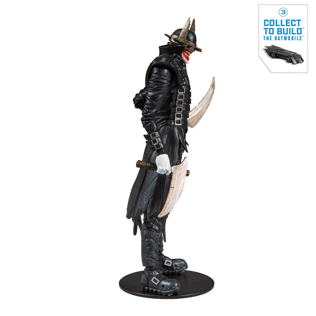 McFarlane Toys DC Multiverse Batman Who Laughs Action Figure with Build-A Rebirth Batmobile (Piece 3)