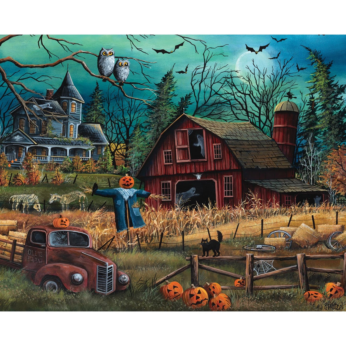 Bits and Pieces 4 Jigsaw Puzzle Set 500 Piece Puzzles for Adults, 4-in-1 Halloween Puzzles Set - Large 16" x 20" Jigsaw Puzzles 500 Pieces - Haunted