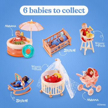 My Mini Baby Disney 2 Pack by ZURU - Collectible Disney Baby Doll Mystery Capsule with Accessories, Realistic Miniature Toy for Girls Ages 3+