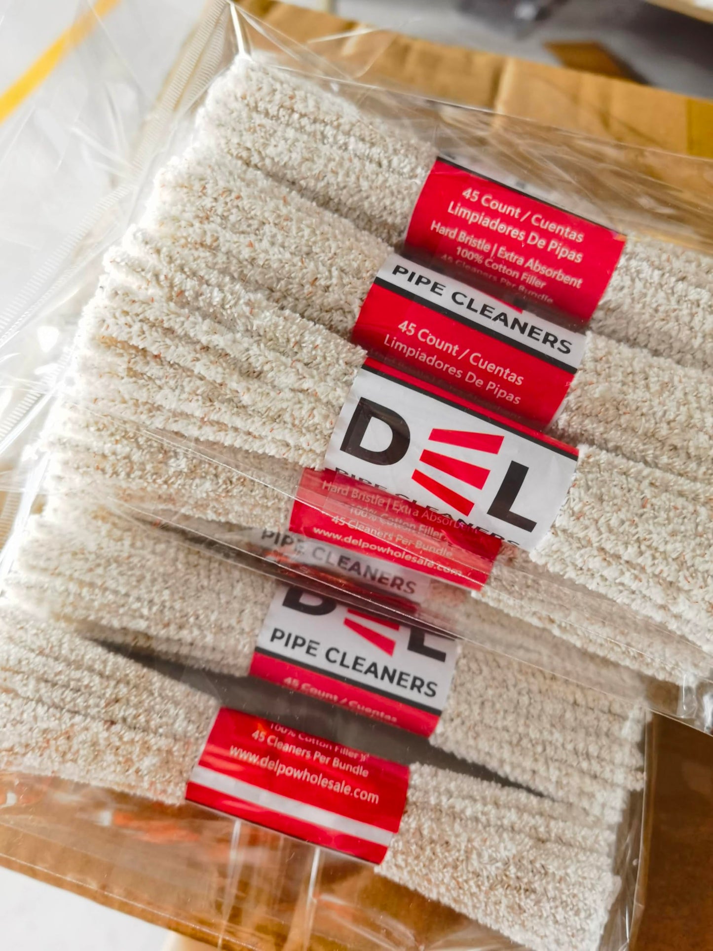 DEL Bundles Pipe Cleaners: Hard Bristle, 135 Count (Pack of 3), Yellow (Yellow)