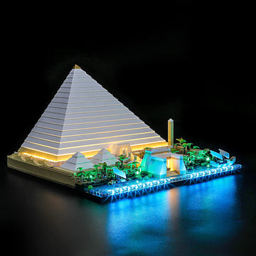 YEABRICKS LED Light Kit for Lego - Architecture Great Pyramid of Giza Building Blocks Model, LED Light Set Compatible with 21058(Lego Set NOT