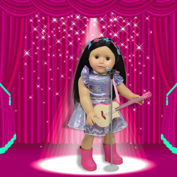 18 Inch Doll Guitar and Microphone Set - Includes Doll Clothes - FITS 18 Inch Dolls