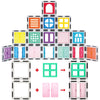 PicassoTiles 40pcs Magnetic Tiles Clip-in Window and Door Expansion Set, Magnetic Block Add-ons, Magnet Building Construction Toys, STEM Education