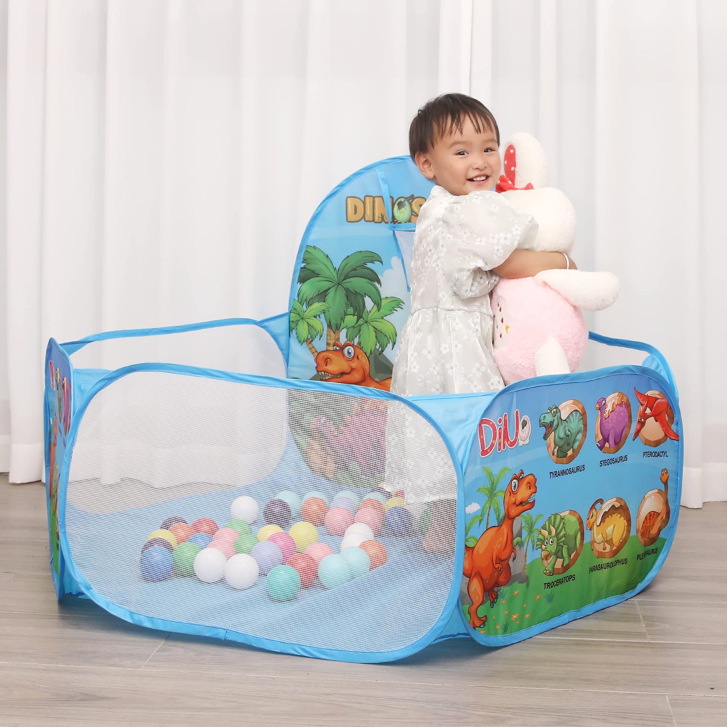 Dinosaur Kids Pop Up Ball Pit | NO Balls | Play Pool for Baby, Toddlers