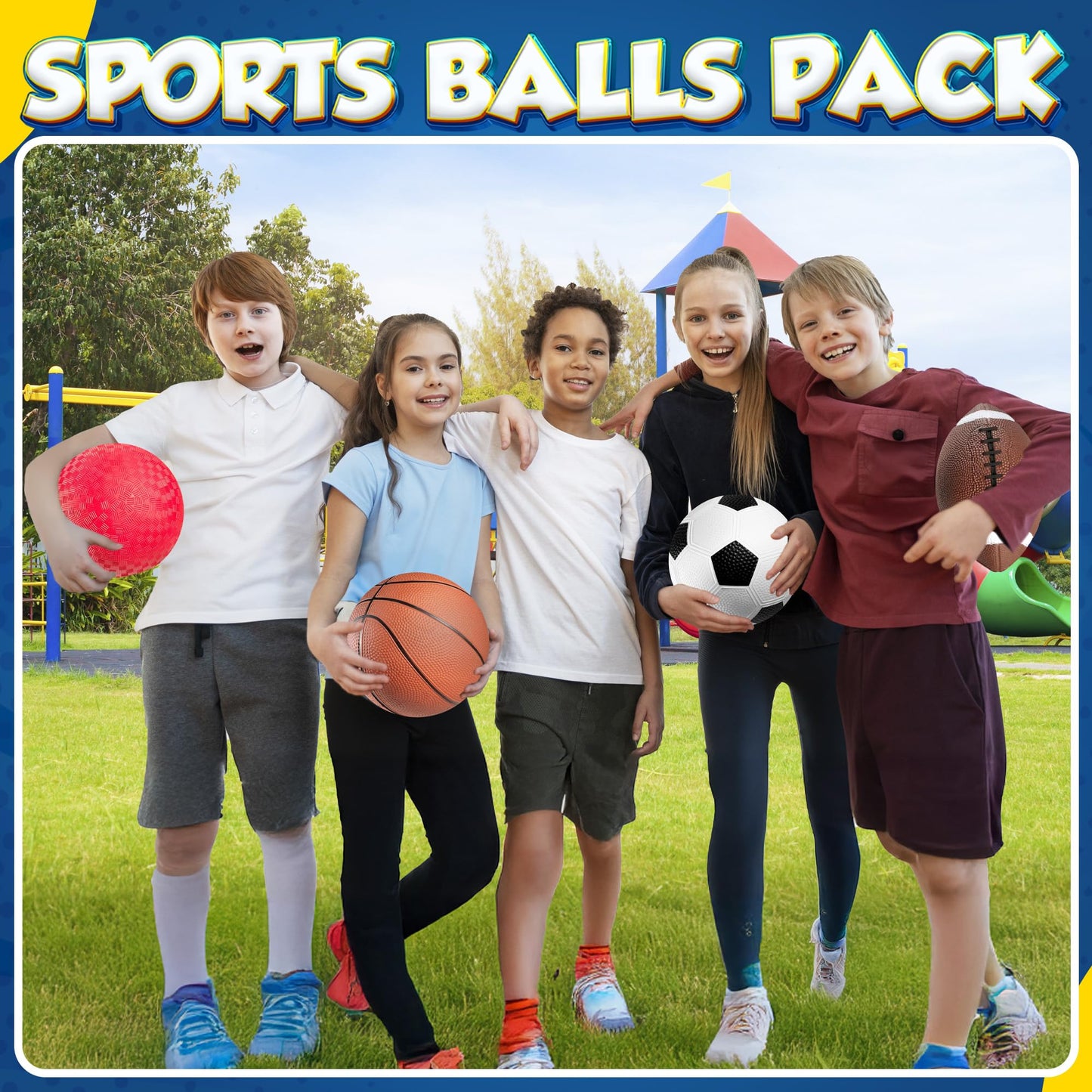 PlayBolt Sports Balls for Kids & Toddlers Toys - (Pack of 4) 5-inch