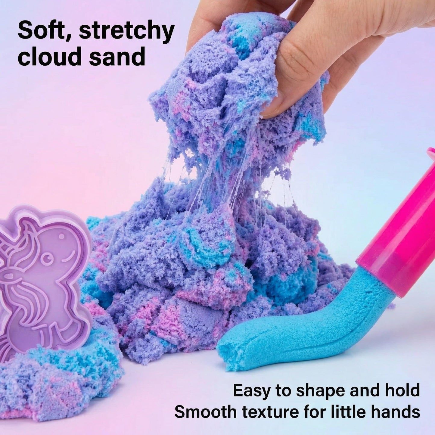 Carolart Unicorn Cloud Sand Sensory Kit, Sand Toys for Kids, Play Sand