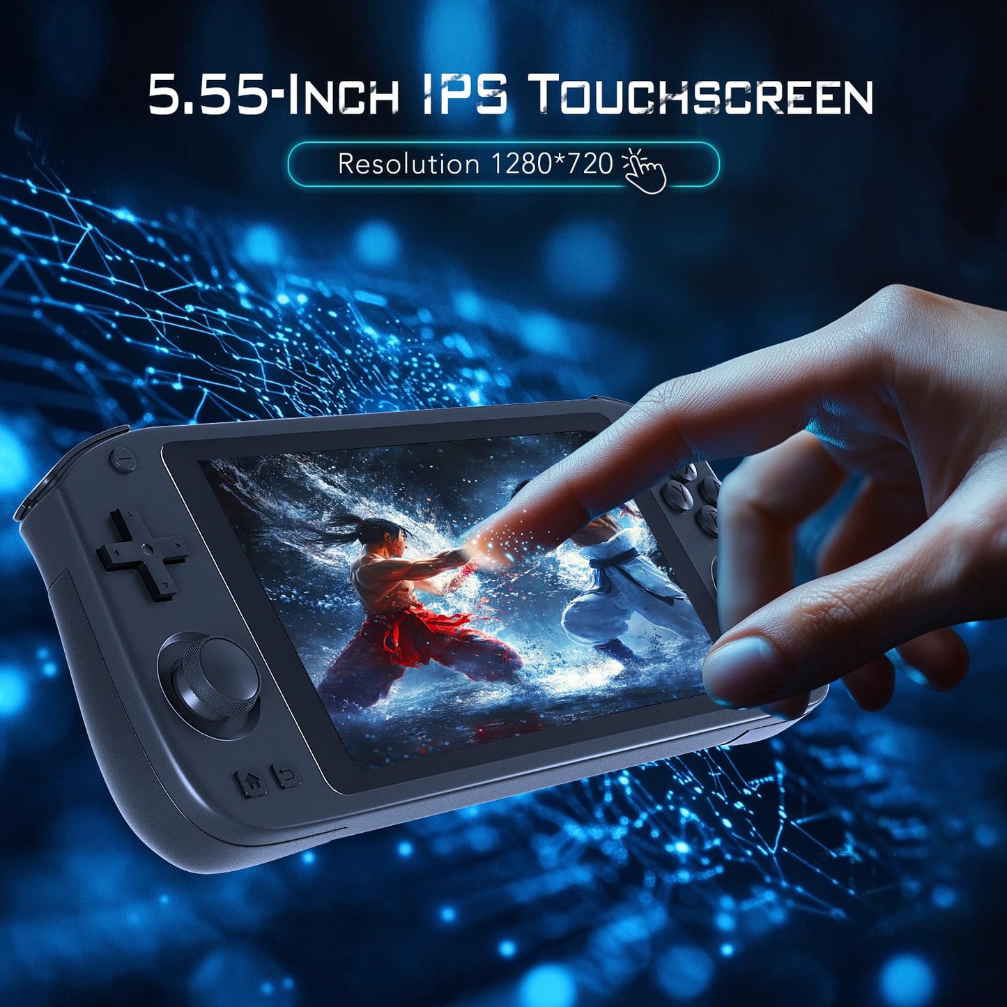 Retro Handheld Game Console with Android System, RK35XX, HD 5.55 Inch Touch Screen, 4000mAh Battery, Support HDMI Output, WiFi, Portable Gaming Device