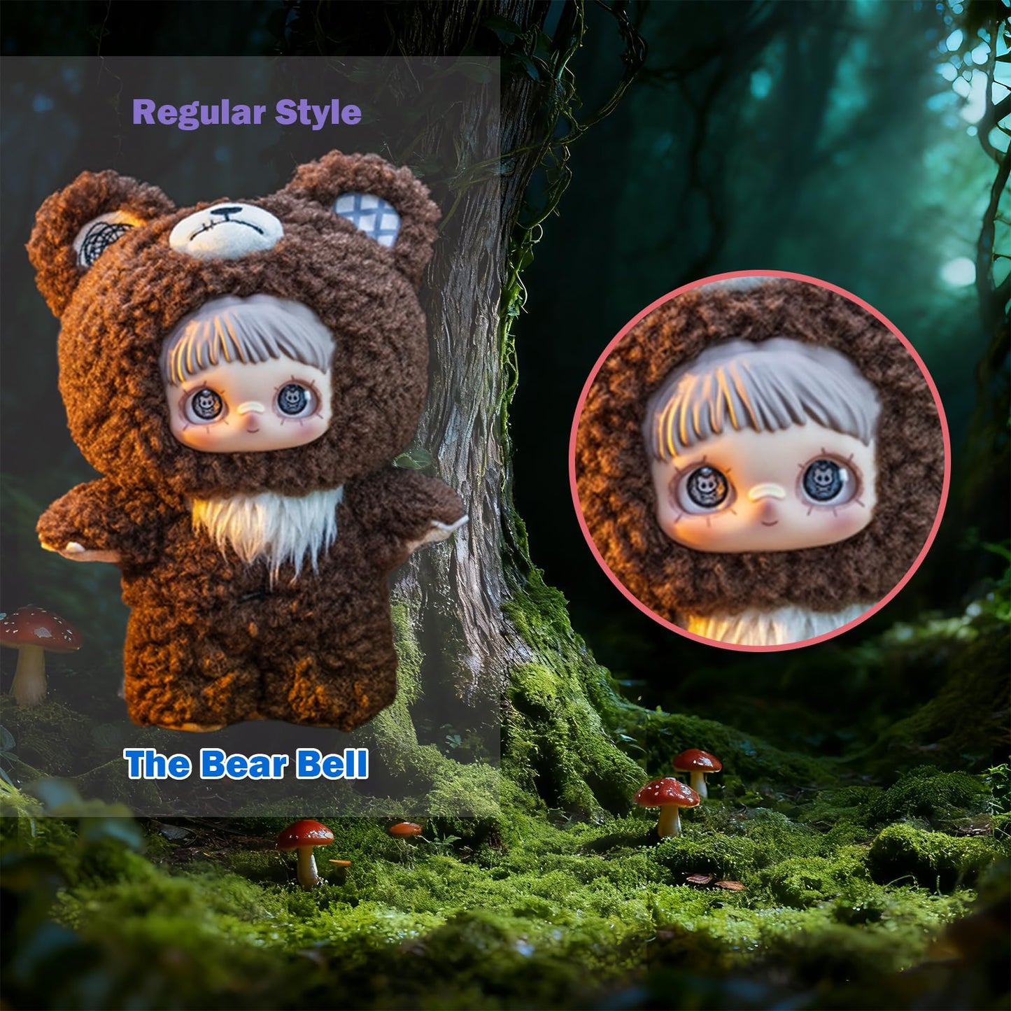 Waicommen Nommi Maymei Dark Forest Series Blind Plush Box, 1PC (1 of 7 Possible Styles), 6 Regular Figure and 1 Hidden Figure, for 15 Years Old and Up