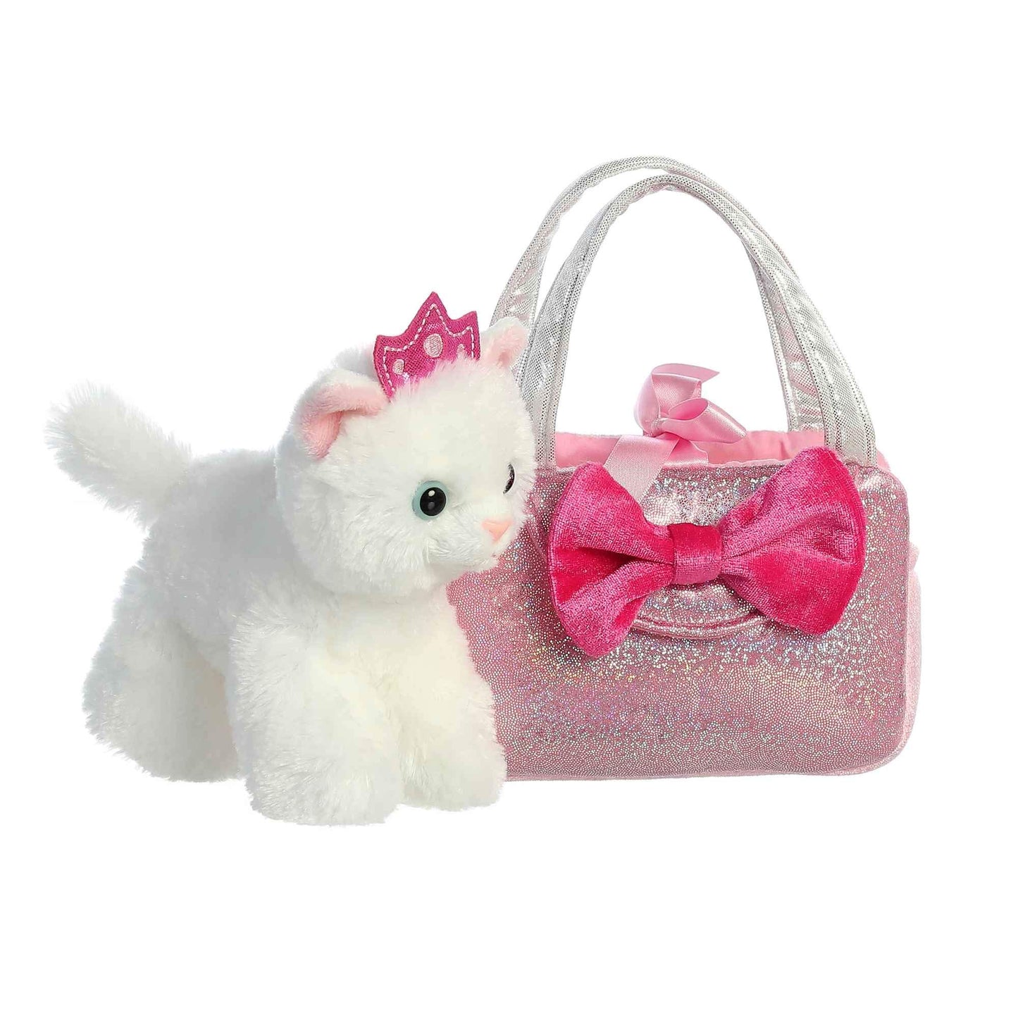 Aurora® Fashionable Fancy Pals™ Trendy Sparkle Pink™ Stuffed Animal - Plush with Stylish Purse for Dress Up Fun - Perfect for Kids 3+ Years, Costumes