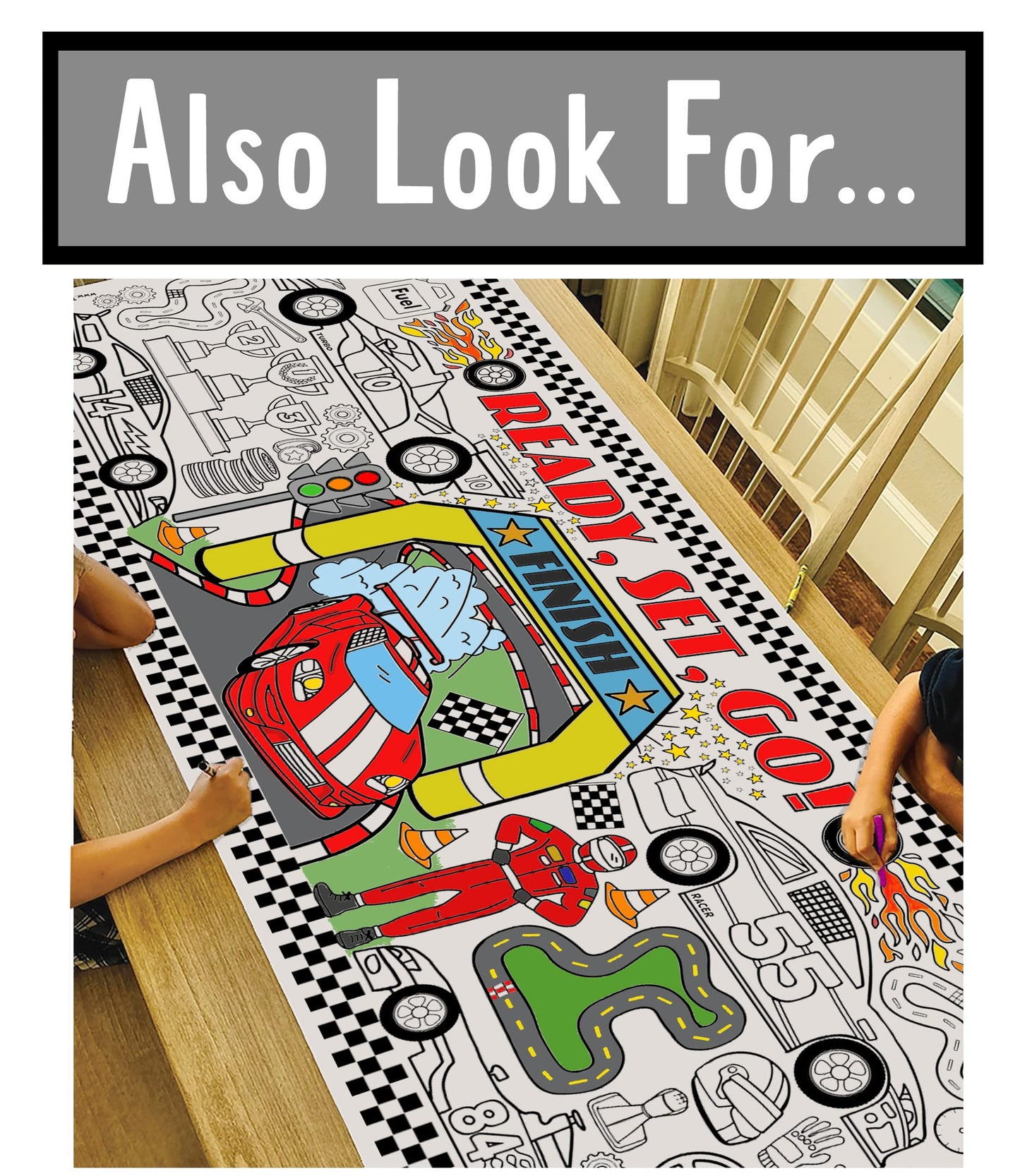 Tiny Expressions Outer Space Giant Coloring Poster for Kids - 30" x 72" Jumbo Paper Banner or Table Cover for School Parties - Large Pages