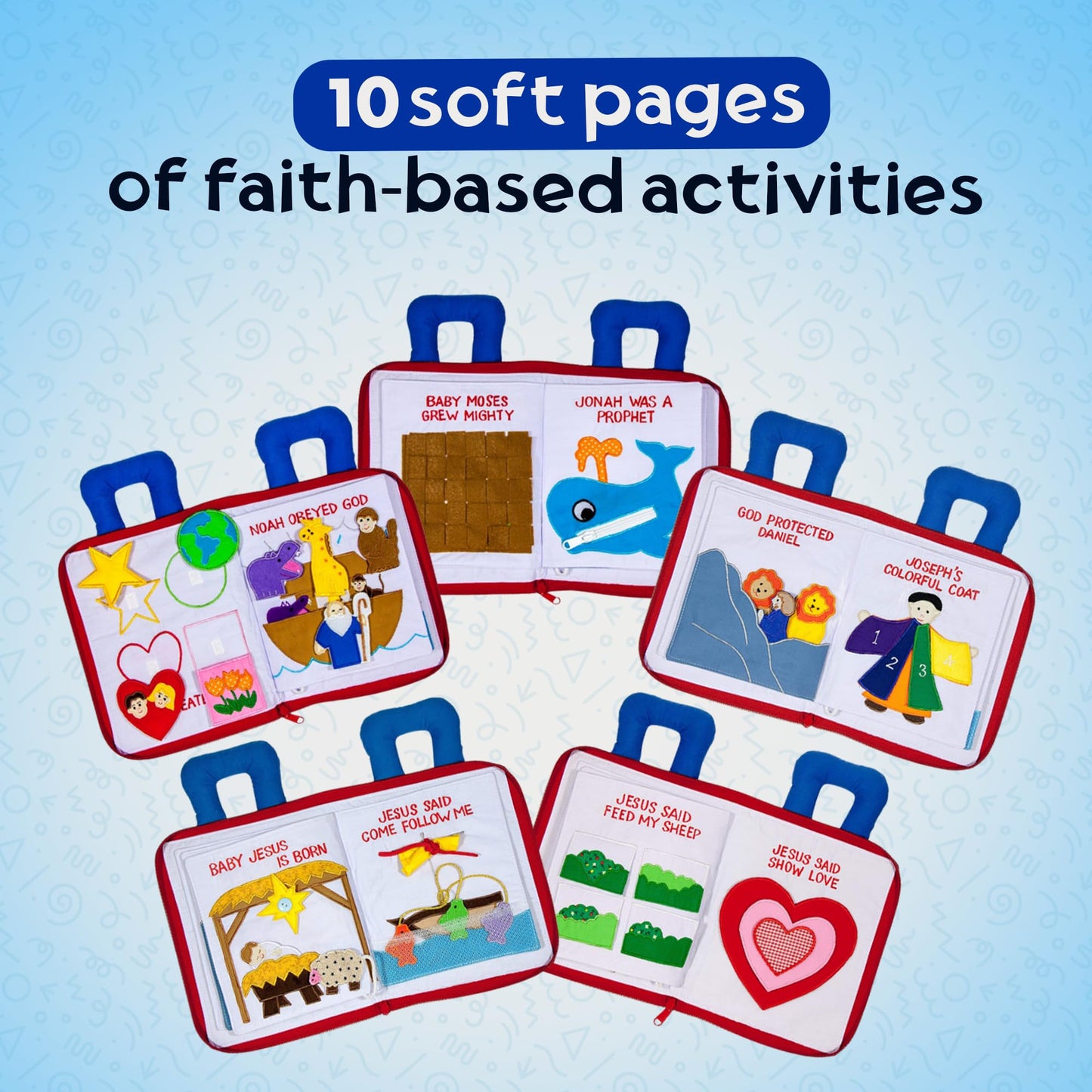 My Growing Season My Bible Quiet Book Interactive Fabric Activity for Kids | Educational Christian Toy for Toddlers & Preschoolers | Travel-Friendly