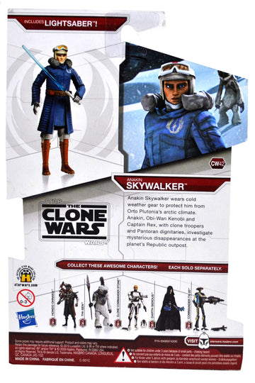 Star Wars 2010 The Clone Wars Series 4 Inch Tall Action Figure - CW42 ANAKIN SKYWALKER with Cold Weather Gear and Blue Lightsaber
