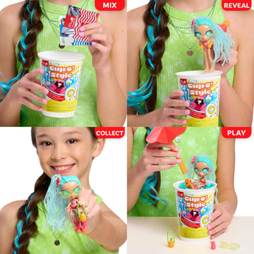Just Play Made 2 Order Cup O’ Style Collectible 4-inch Small Doll and Accessories, 10-Pieces, Styles May Vary, Kids Toys for Ages 3 Up