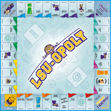 Late for the Sky LSUOPOLY Board Game - LSU Tigers Property Trading Family Game, Campus Edition for Alumni Students Fans, 2-6 Players, Ages 8+