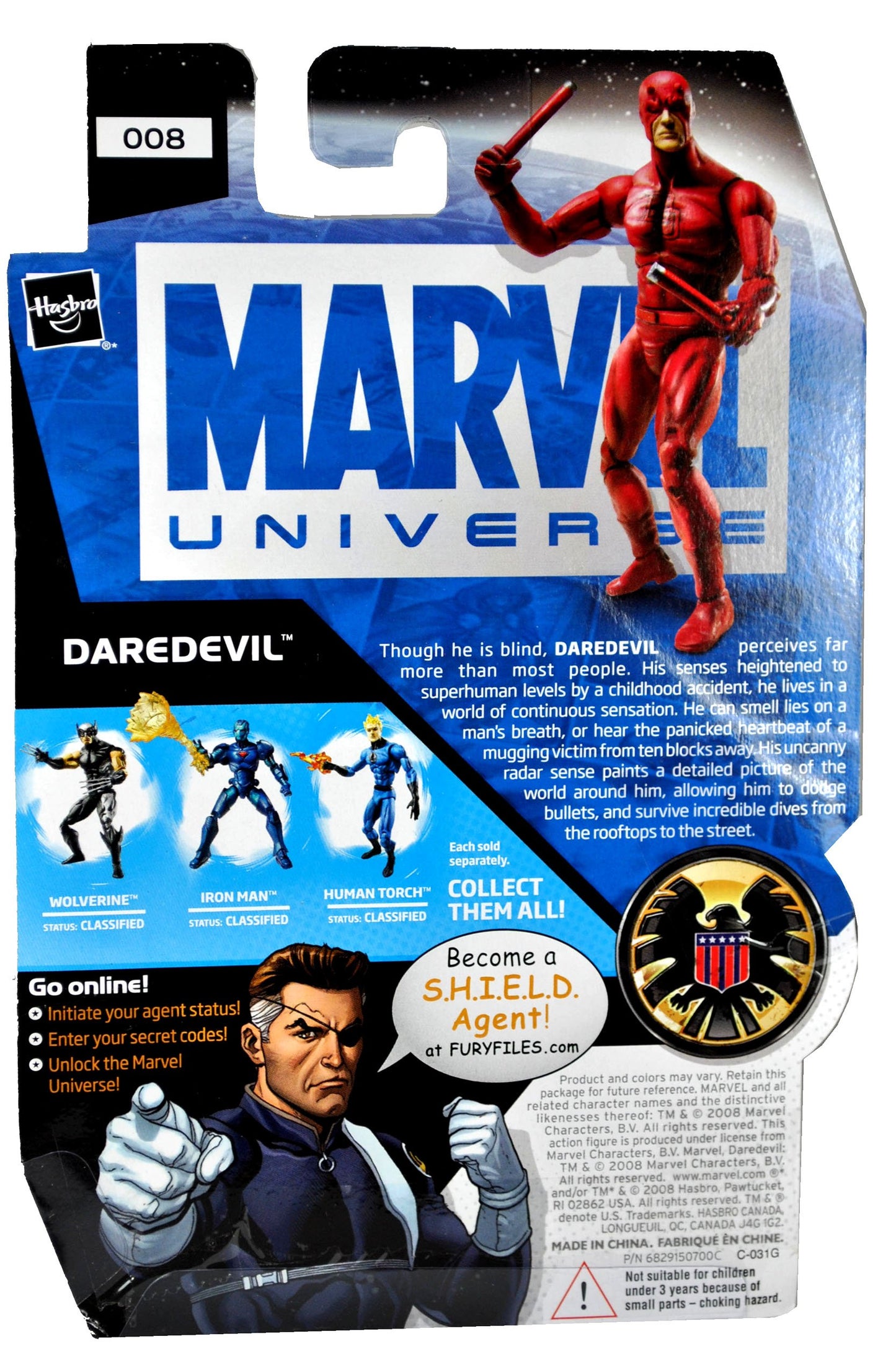 Marvel Universe Daredevil Figure - Fury Files Hasbro Marvel Legends 3 3/4" Scale