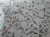 WHITE Wood Scrabble Tiles with Black Letters ~ Set of 100 Tiles ~ Weddings!, Game Replacement, Scrapbooking, Crafts, Messages, Etc.
