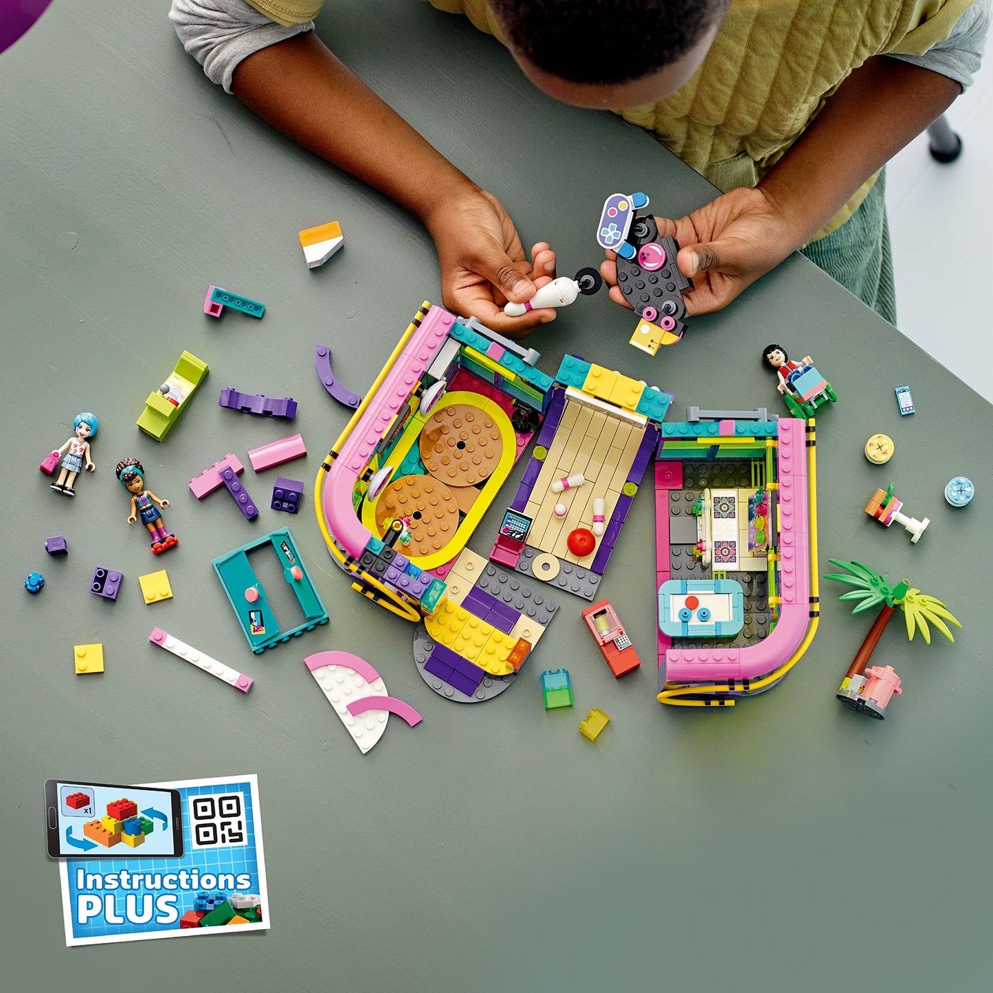 LEGO Friends Roller Disco Arcade Set 41708, Toy Bowling Game, Andrea Mini-Doll Included, Birthday Present Idea for Kids, Girls and Boys 7+, Fun