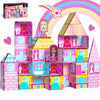 GobiDex Princess Magnetic Tiles for Girls, Princess Castle Magnetic Building Blocks for Kids Ages 3-5 4-8, Magnets Sensory Toddler Toys Birthday Gifts