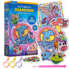 Blue Marble Ultimate Diamond Painting Kit for Kids - 6 Craft Activities with 1500+ Gems, Make 3 Window Art Pieces & 3 Keychains, Includes Applicator