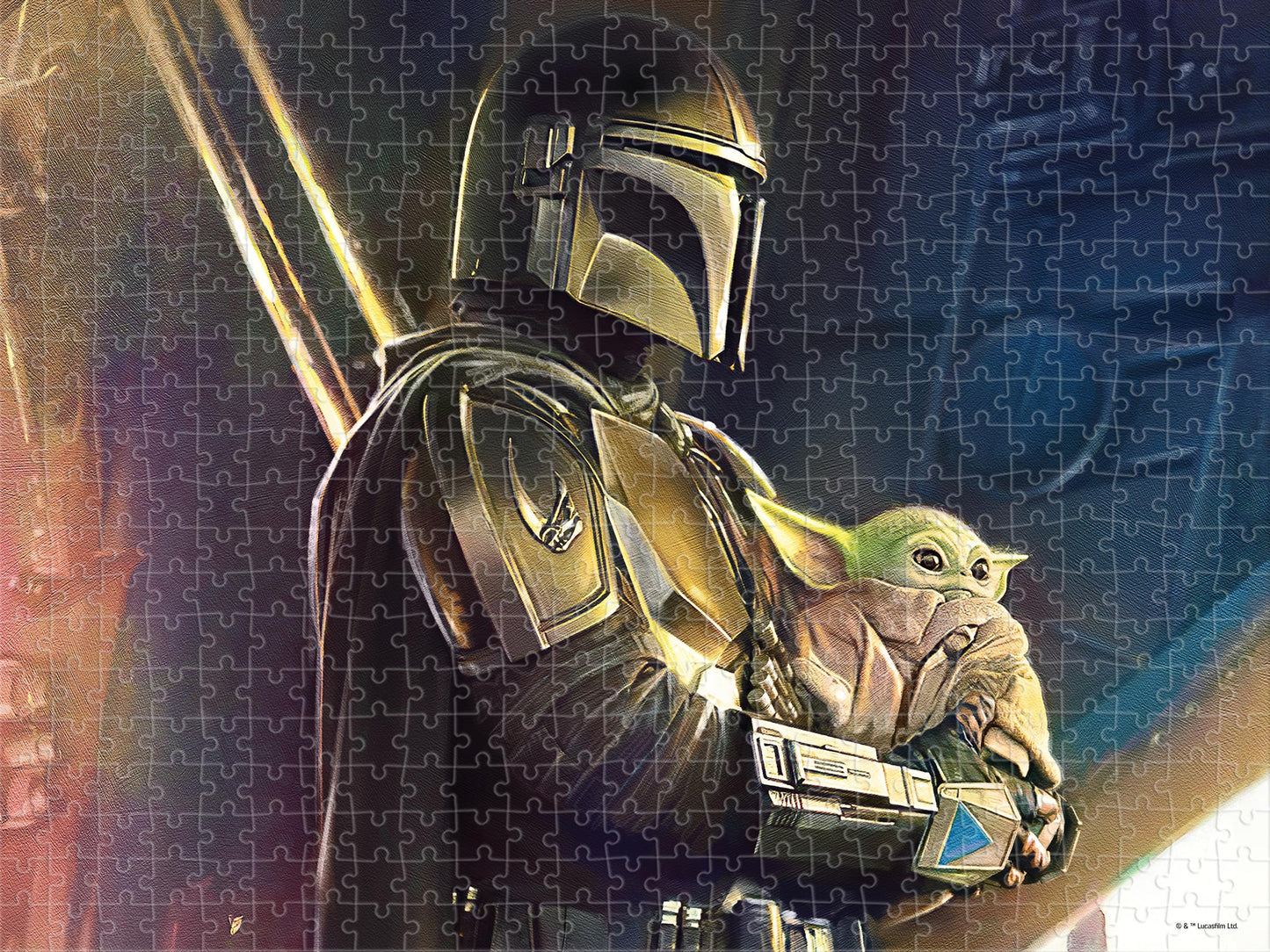 Prime 3D Mandalorian Star Wars Puzzle - 500 Piece 3D Lenticular Jigsaw for Adults & Kids, 24"x18" Motion Activity, Official Licensed Disney Gift