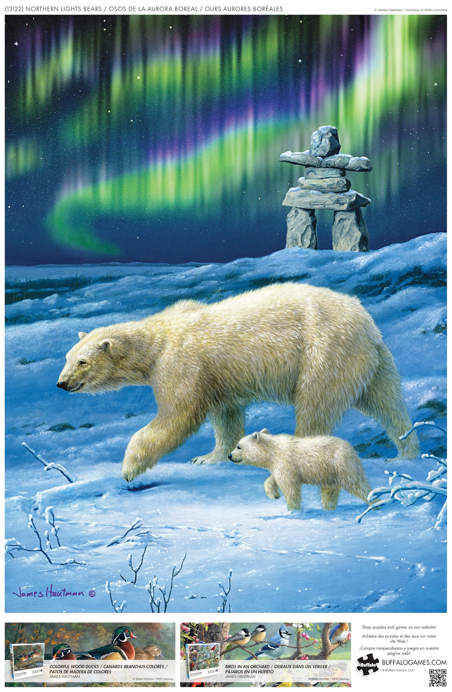 Buffalo Games - Northern Lights Bears - 1000 Piece Jigsaw Puzzle for Adults