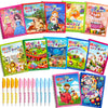 Dduolammng 12 Pack Cartoon Paint Books, Reusable Water Painting Book, Educational Gifts