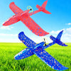 HSRBO 2 Pack Electric Foam Airplane Toy,Throwing Whirly Gliders Plaything Aeroplane with USB Charging and LED Glowing Outdoor Airplane Toys
