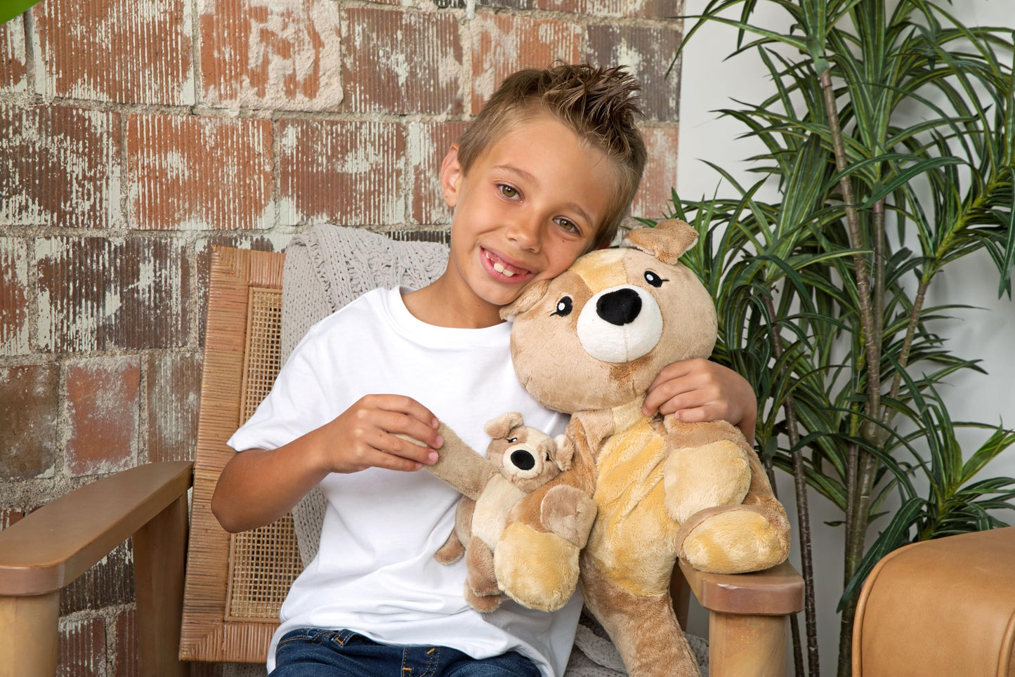 HUGIMALS Hug Babies Charlie the Puppy Cute Mini Plush Stuffed Animal Bracelet for Kids | Soft & Cuddly Portable Comfort Adorable On-The-Go Companion