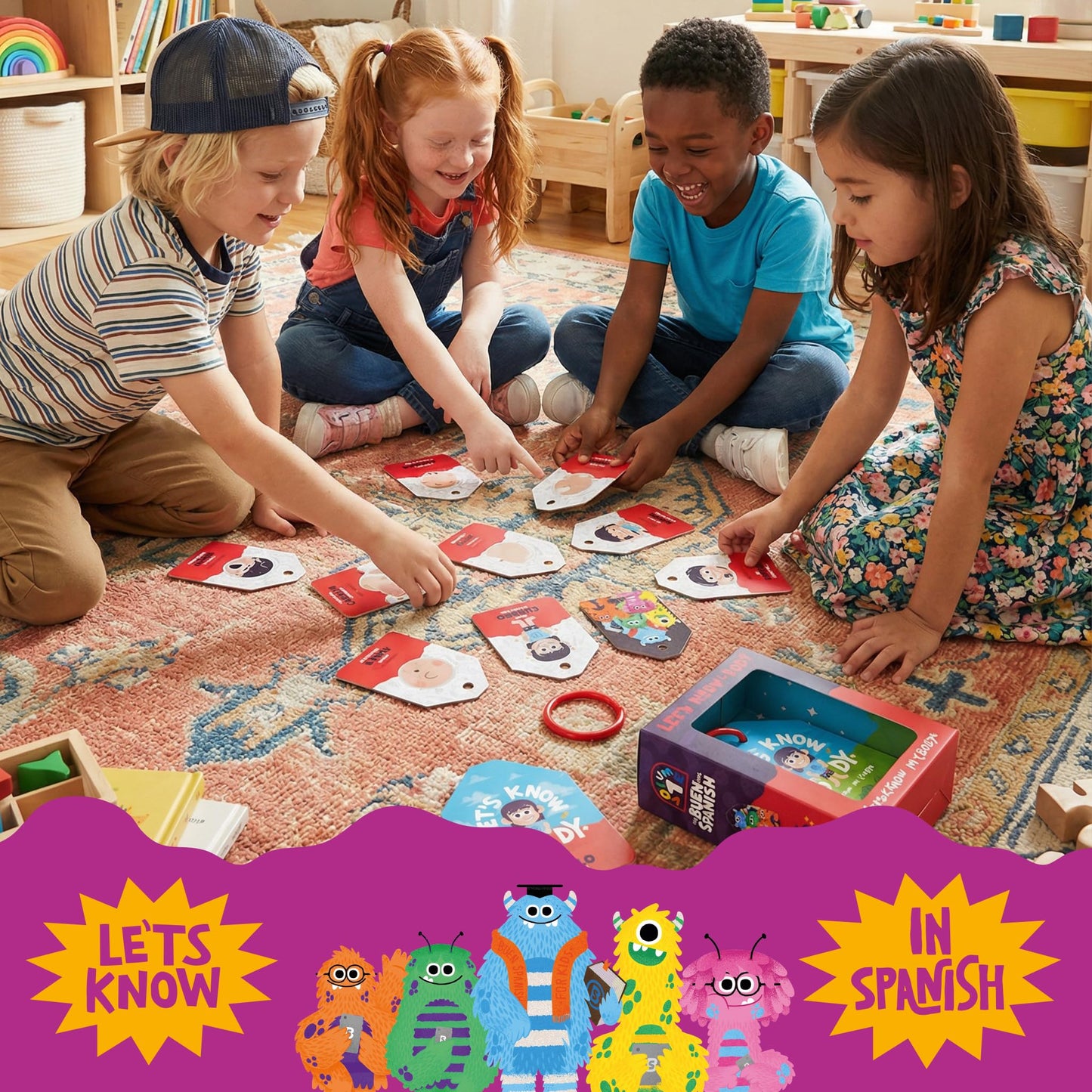 Let’s Know My Body - Bilingual Spanish & English Flashcards for Kids, Beginners, and Adult Learners | Montessori Learning Cards to Teach Body Parts