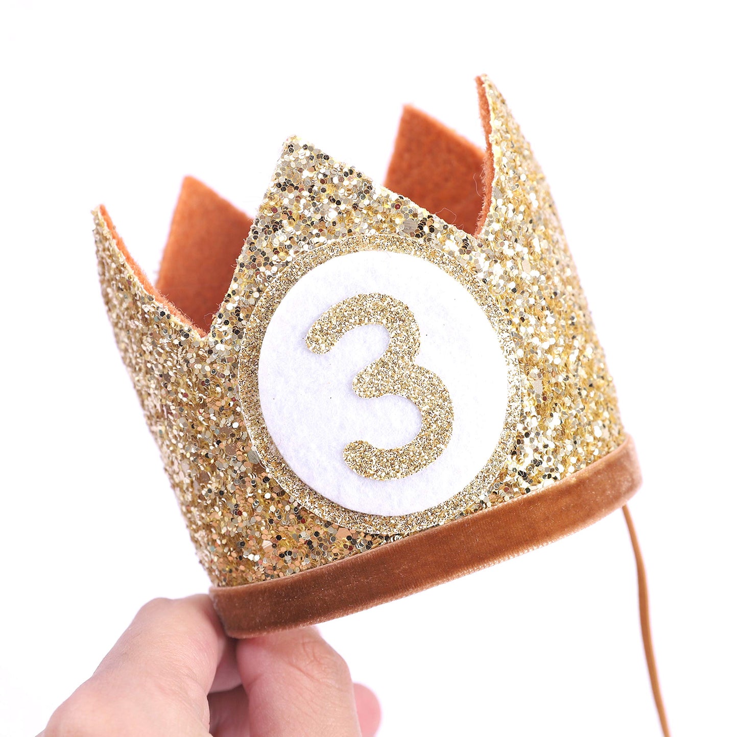 WAHAWU Baby Crown for 3st Birthday - Third Birthday Party Decoration, Glitter Crown Hat