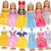 Lavwix 8 pcs American Doll Clothes Set for 18 inch Dolls, Doll Clothing Outfits Include 6 Different Princess Dresses, Crown, Hair Bow, Christmas