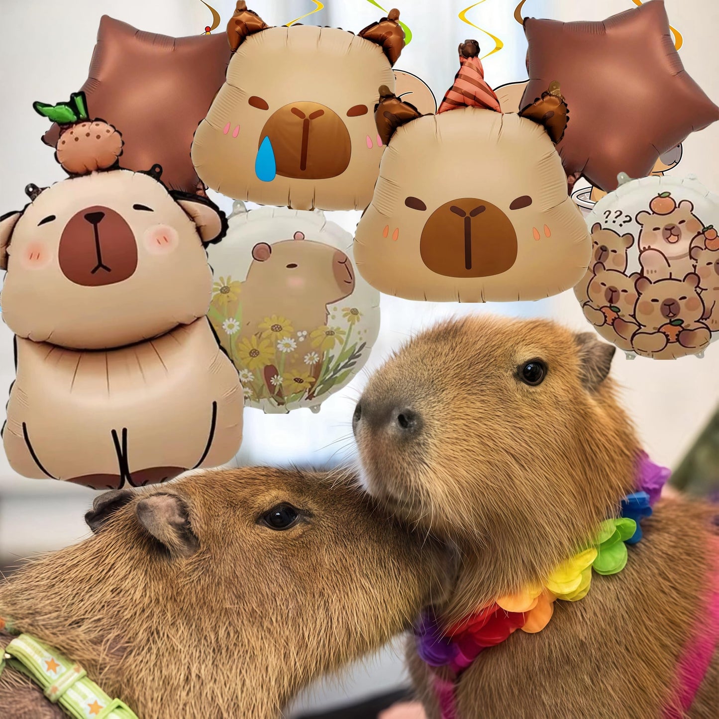 YYLCNLYY 7PCS 24" Capybara Foil Balloons Baby Shower,Birthday Party Decor