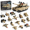 Army Tank Building Blocks Set Compatible with Lego, 517-Piece Military Toy for Kids, Build 1 Tank or 16 Mini Models, Birthday Gift Idea for Boys