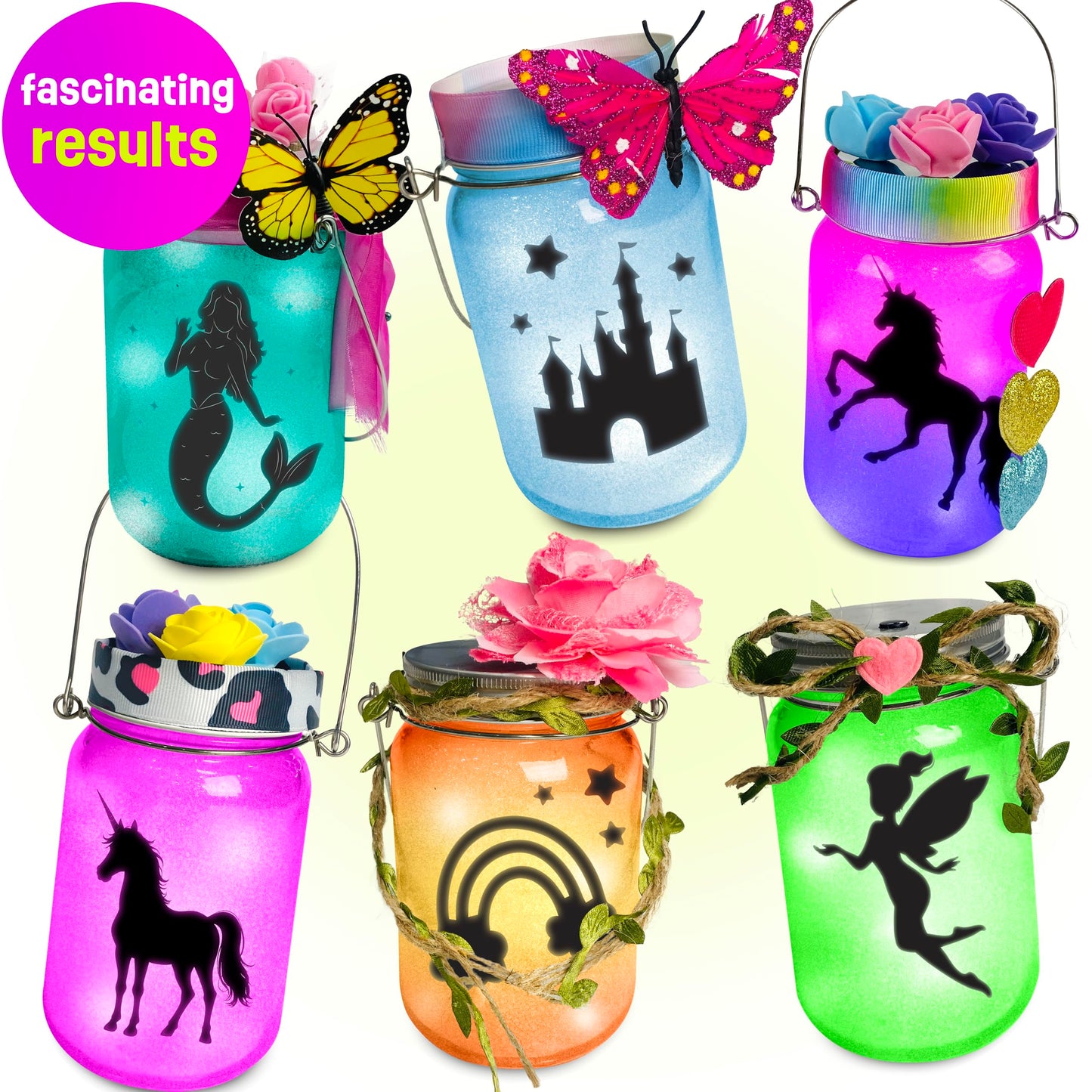 Light-up Unicorn Fairy & Mermaid Lanterns Craft Kit - Valentines Day Craft Kits for 8 9 10 11 12 Year Old Girls - Creative Art Girl Toys 8-10 Years