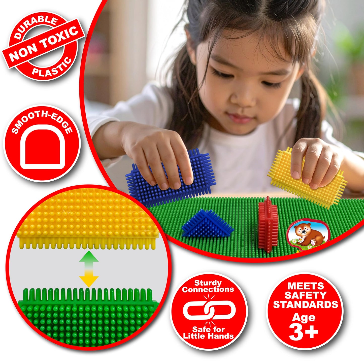 Ryan's Room Thistle Blocks - STEM Toys Building Blocks - Innovative Building Toys for Toddlers 3-5 - 210 Pieces Colorful, Chunky Interlocking
