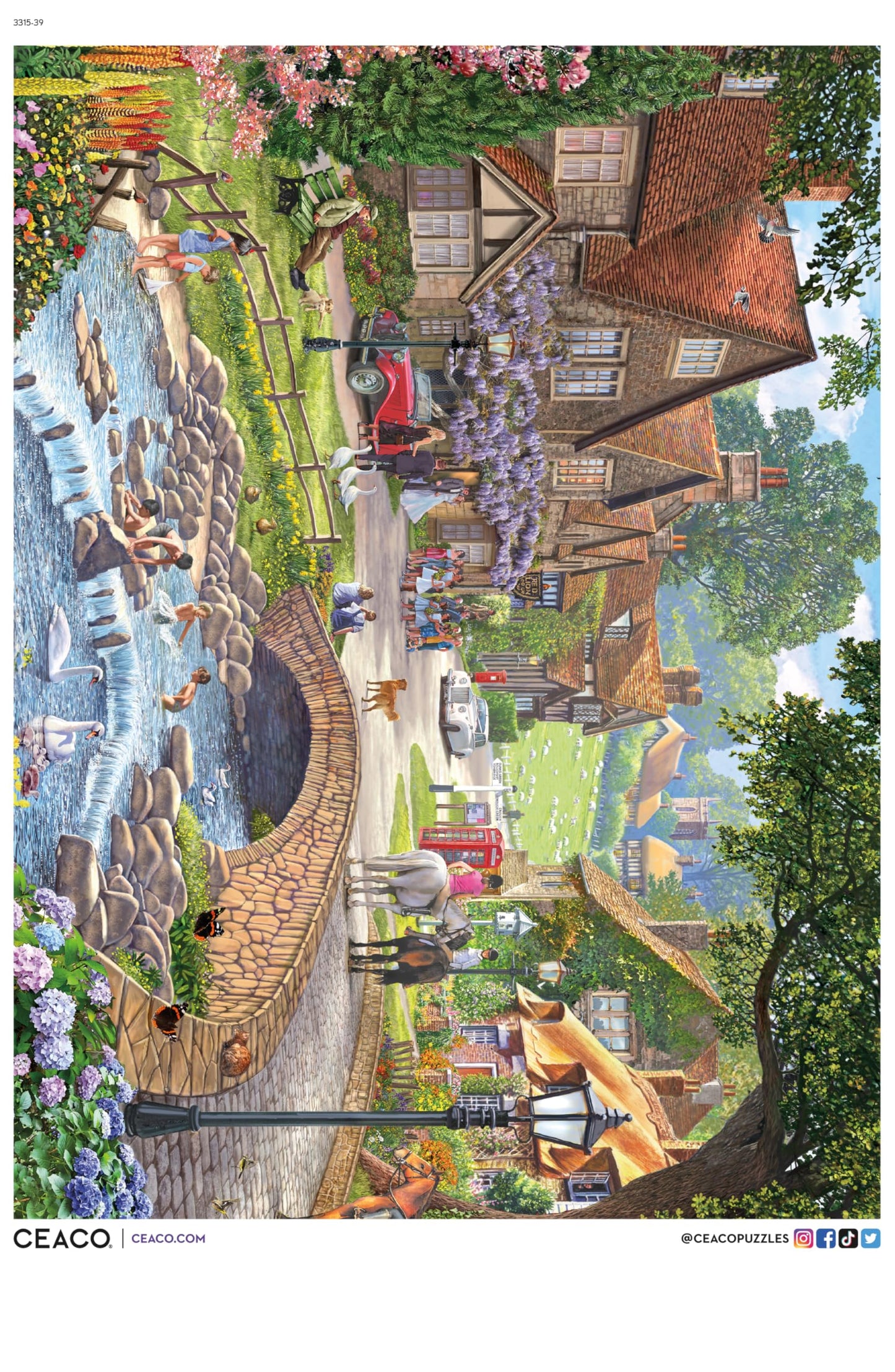 Ceaco - Summer Village Stream - 1000 Piece Jigsaw Puzzle for Adults