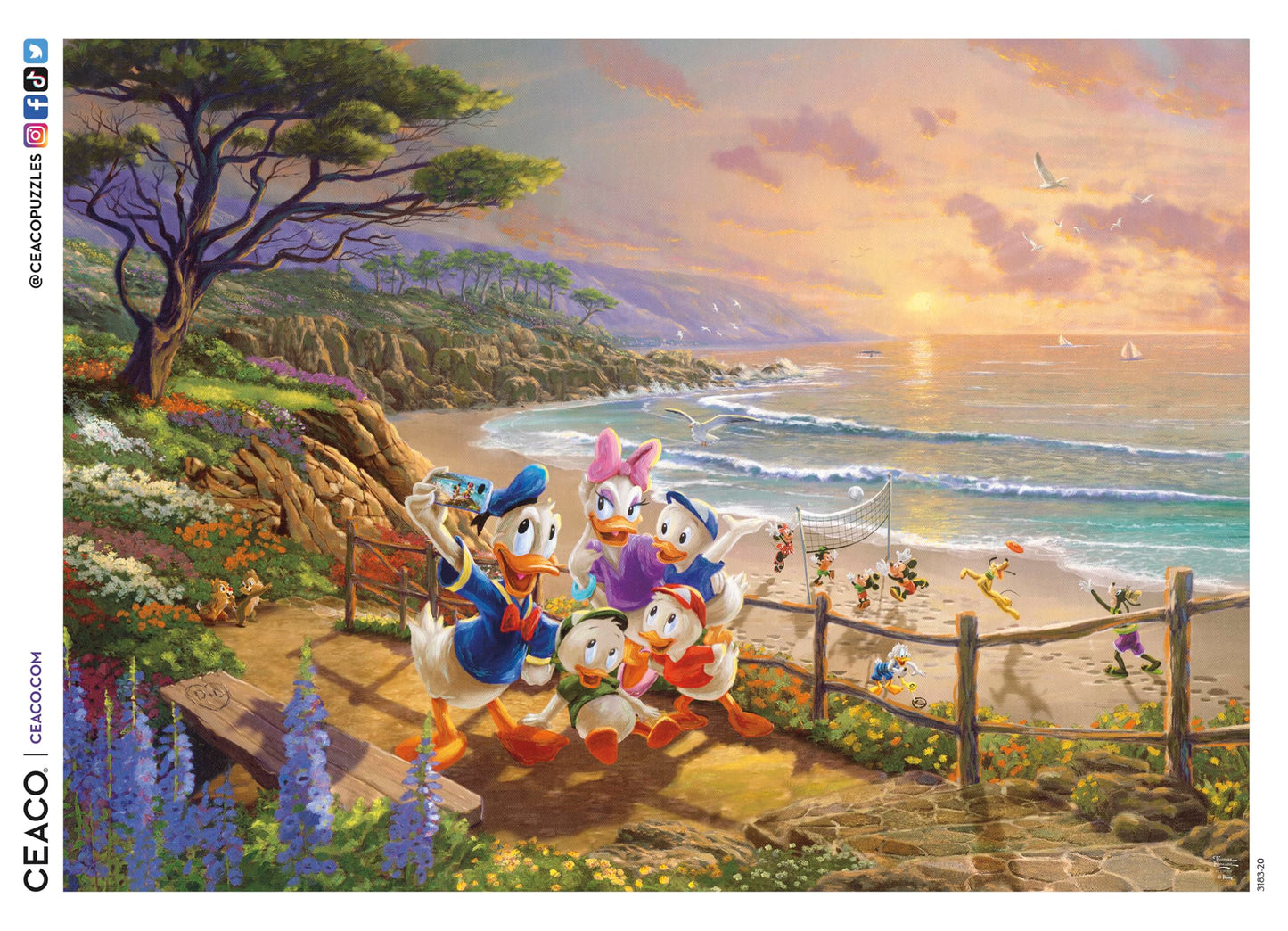 1000PC Thomas Kinkade Disney Dreams: A Ducky Day, Donald and Daisy